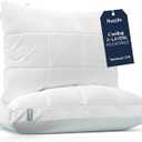 Nuzzle Cooling Adjustable Pillow for Side Sleepers, Luxury Standard Size Set of 2 Bed Pillow Hotel Collection - Best Adjust Height Soft Firm Pillow for Back, Stomach or Side Sleepers - Home Gifts