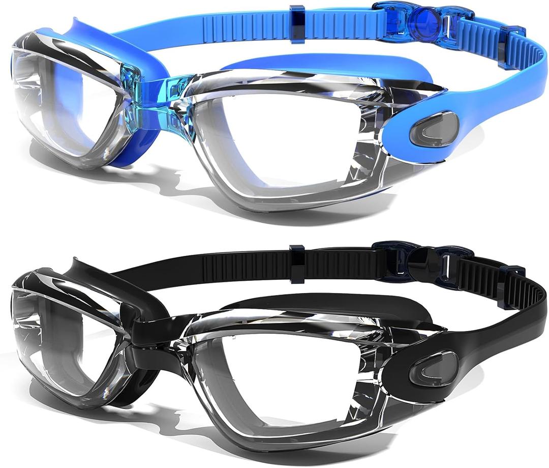 Braylin Swim Goggles, 2-Pack Swimming Goggles, Anti Fog, No Leaking For Adult Women Men Youth