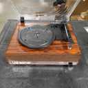 Vinyl Record Player with Speakers,3 Speed Turntable with Latest Bluetooth 5.3, Aux Input, Headphone Jack, RCA Output and Auto Stop, Mirror Vintage Wooden Brown