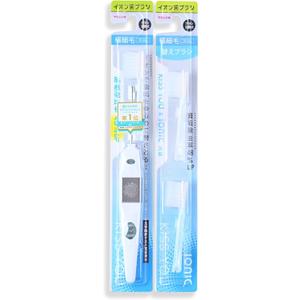 Ionic-Kiss-You Japanese Ionic Toothbrush Set - 3 Brush Head Replacement & 1 Body Set, Premium Negative Ion Technology Tooth Brush, Ultra-Fine Soft Bristles for Adults, Slim Design, Made in Japan (Multicolored)