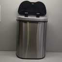 Ninestars DZT-70-11R Automatic Touchless Motion Sensor Semi-Round Trash Can/Recycler, 18.5 Gal. 70 L., Stainless Steel