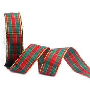 Christmas Checkered Plaid Ribbon 25 Yard Each Roll 100% Polyester Woven Edge Gingham Ribbon for Christmas Crafts, Gift Wrapping (Special Design 1 Inch(25mm))