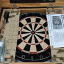EastPoint Sports Official Size Dart Board Cabinet Set- Easy-Assembly & Complete with 6 Deluxe Steel Tip Darts and Accessories -Premium Darts Set with Scoreboard for Bar Games & Indoor Games (Natural Wood)