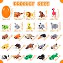 JOICEE 24 PCS Prefilled Easter Eggs with 3D Printed Animal, Jungle Forest Animal Figurines Flexible Articulated Fidget Toys Set for Kids Easter Egg Hunt Basket Stuffers Party Favors