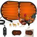 Tepoal Large Chicken Coop Heater for Winter, 220 Watts Foldable Heat Chicken Heater, Waterproof Radiant Chicks Heaters for Coop, Heater with 2 Heating Plates for Chick Kitten Puppy Pets Animals
