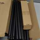 Double Curtain Rod, 1 Inch Black Extra Long Dual Curtain Rods 72 to 144 Inch with Aluminum Modern End Cap Finial, Adjustable Heavy Duty Window Treatment Rods, Telescopic Metal Double Drapery Pole Set