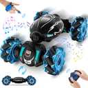RC Cars, Gesture Sensing Stunt Car Toys for Boys Girls 6-12 Year Old, 2.4Ghz 4WD Hand Remote Control Toy 360 Rotate Transform Off-Road Drift with Lights Music, Birthday Xmas Gifts for Kids (Black)