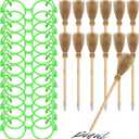24 Pcs Witch Green Party Favors Including 12 Witch Broom Pencils and 12 Plastic Green Glasses No Lenses for Magic Theme Decorations Gifts Birthday Halloween Party Goodie Bags Fillers