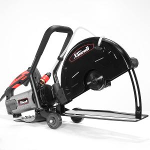XtremepowerUS 2600W 14" Concrete Saw Electric Cutter Wet/Dry Circular Concrete Cement Cut Off Floor Saw Water Feed Dust Port, Black/Red