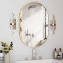 Oval Bathroom Mirror Capsule Wall Vanity Mirror, 20"x30" Pill Mirrors Wall Mounted Mirror, Large Modern Mirror with Gold Metal Frame, Decor for Entryway, Bedroom, Living Room (20"L x 30"W, Gold)