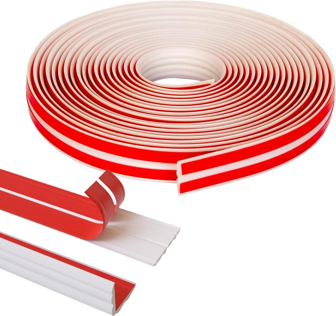 Wall Corner Protector, Inside & Outside Self Adhesive Wall Corner Guard&Edge Protector, Flexible Vinyl Corner Moulding Trim Caulk Strip, Peel and Stick Trim for Ceiling, Countertop, White, 0.8inx10ft