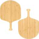 12 inch Bamboo Pizza Peel with 8 Slice Grooves, Double-Sided Use Pizza Cutting Board for Pizza, Bread, Cheese, Vegetable, Fruits (1 PCS)