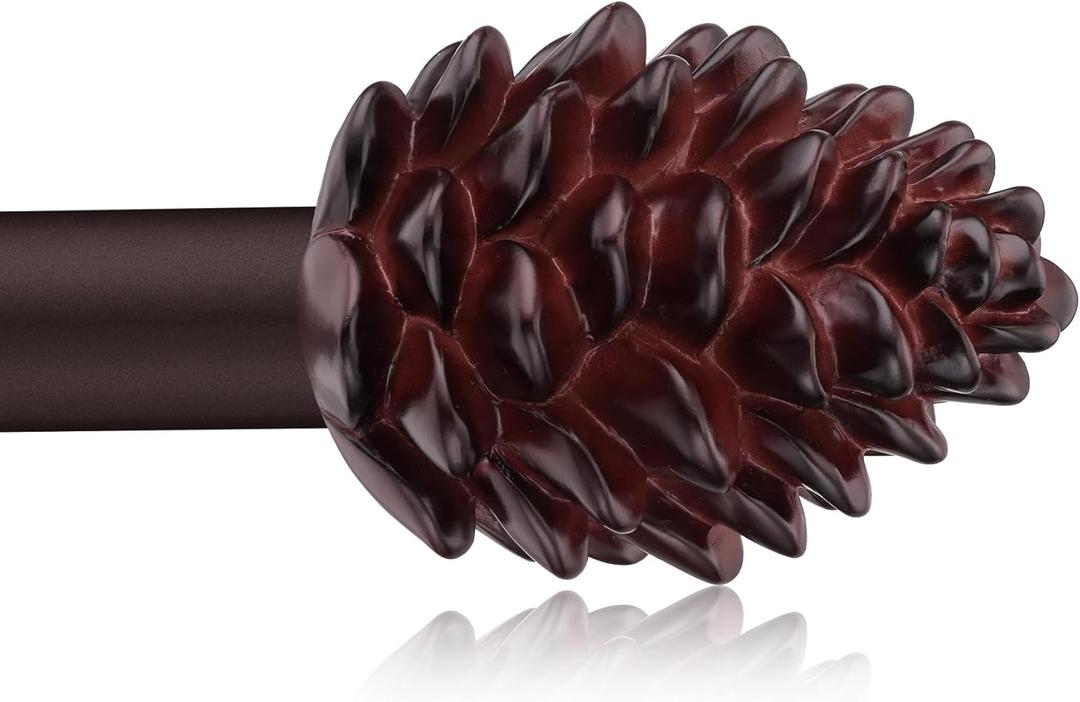 Bronze Curtain Rods for Windows 66 to 120 Inches, 1 Inch Diameter Heavy Duty Single Curtain Rod, Adjustable Window Curtain Rod Drapery Rod with Decorative Finials (ORB)