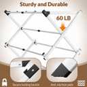 Foldable Clothes Drying Rack - 3-Tier Laundry Drying Rack, Collapsible Metal Indoor Airer, Portable X-Type Clothing Dryer with Shoe Hanger for Home & Balcony (No Assembly Required)