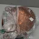 Gouisalin 13" Diameter Vintage Metal Bird Bath, Birdbaths with Cast Iron Pedestal, Large Antique Bird Feeder for Outdoors Garden Patio Decor (Copper Lotus)