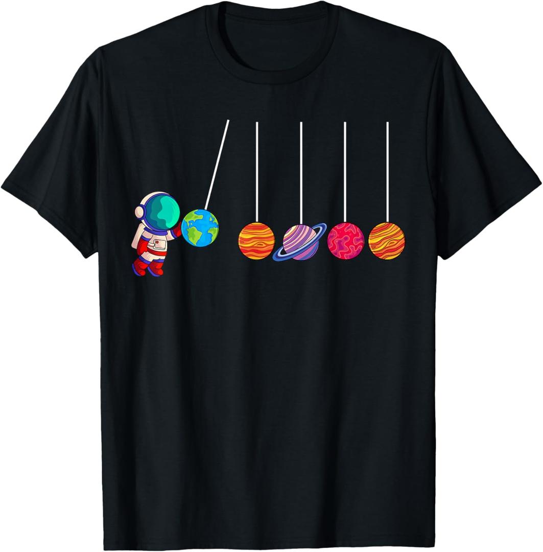Astrophysicist Planet Cradle Astronomy T-Shirt Small, Black 