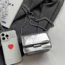 Metallic Evening Mini Silver Purse, Crossbody Bags for Women Y2K Glitter Clutch Handbag for Nightclub Parties
