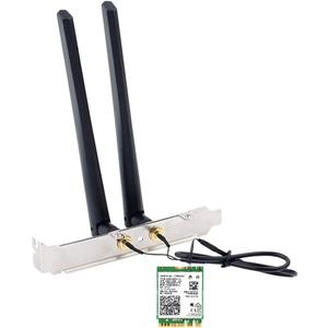 AX210NGW DTK WiFi Card WiFi 6E Supports 6GHz, 2230, 2x2 AX+BT 5.3+Tri-Band, Includes RF Cable (11 inch), 5dBi High Gain Antennas and Low-Profile Brackets AX210NGW DTK WiFi Card WiFi 6E Supports 6GHz, 2230, 2x2 AX+BT 5.3+Tri-Band, Includes RF Cable (11 inch), 5dBi High Gain Antennas and Low-Profile Brackets