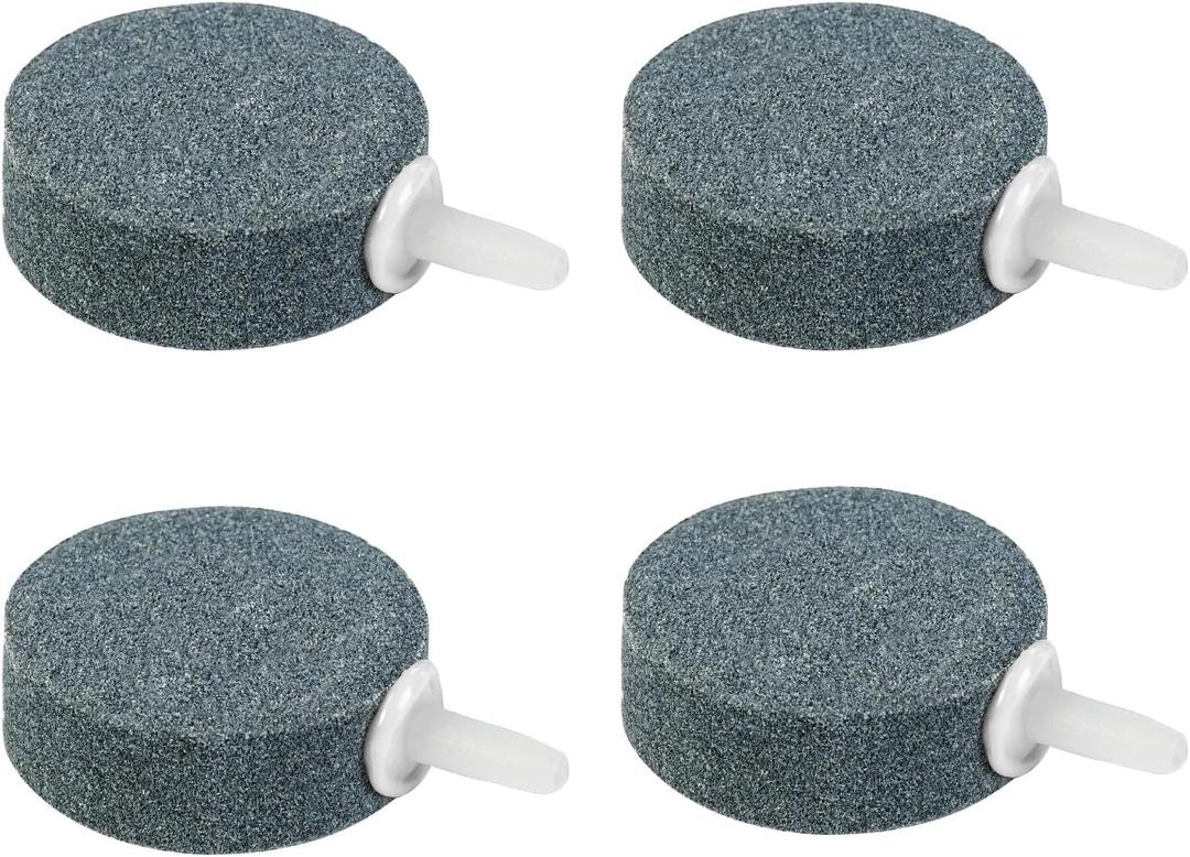 AQUANEAT Air Stone Disc, 4 Packs, Aerator Bubble Diffuser, Air Pump Accessories for Hydroponics, Aquarium Fish Tank, Ponds, DWC Reservoirs and Circulation System (1.5 inch)