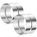 Hicarer 2 Pcs 4 Inch Galvanized Steel Duct Connector, Dryer Vent Connector, Round Coupler Extension for Ventilation, Metal Vent Coupler Metal Hose Coupling Pipe Duct Extension, Silver