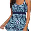Zando Women's Tankini Swimsuits for Women 2025 Tummy Control Swimsuit Bathing Suit Top with Boyshorts Flowy Women's Swimwear 4XL