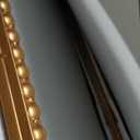 Traditional Wall Mirror Vintage Gold, 24" x 40" Tall Narrow Arch Antique Beaded Frame Decorative Accent Vanity Wall Decor, Arched Vertical Mirrors for Bathroom, Living Room, Entryway (40"L x 24"W)