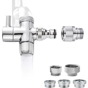 Faucet Aerator to Garden Hose Diverter (5 adapters + Quick Connector)
