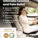 Everlasting Comfort Car Seat Cushion for Driving - Orthopedic Car Cushion for Office, Travel, Gaming Chair Memory Foam Driver Booster for Short People, Non-Slip, Washable Cover, Back & Sciatica Relief