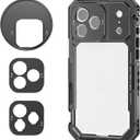 NEEWER 17 Pro Max Cage, Quick Release Video Rig Phone Stabilizer Compatible with iPhone 17 Pro Max with 67mm Filter Ring, 17mm Lens Backplate, T Mount Adapter Compatible with Moment, Black, PA144