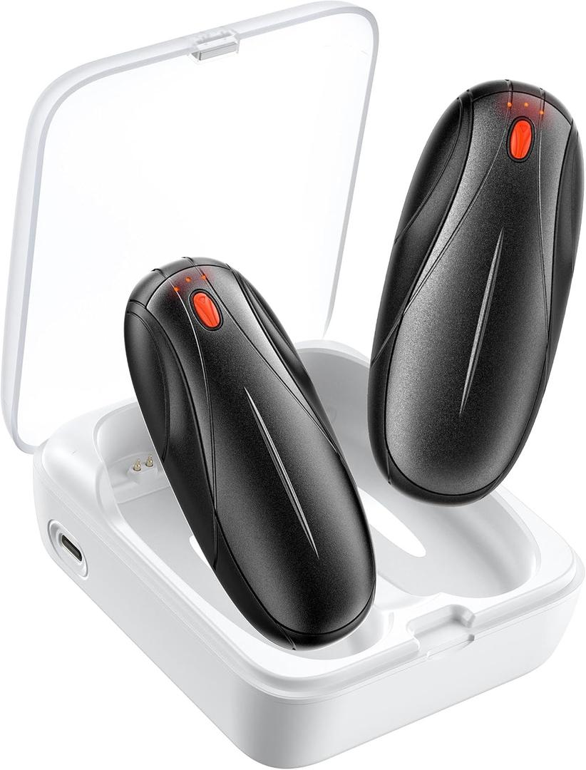 Hand Warmers Rechargeable 2Pack,14000mAh Electric Hand Warmers with Charging Case,Quick Charge Portable Heater,Gifts for Christmas,Winter,Outdoor,Camping,Hunting Accessories (black)