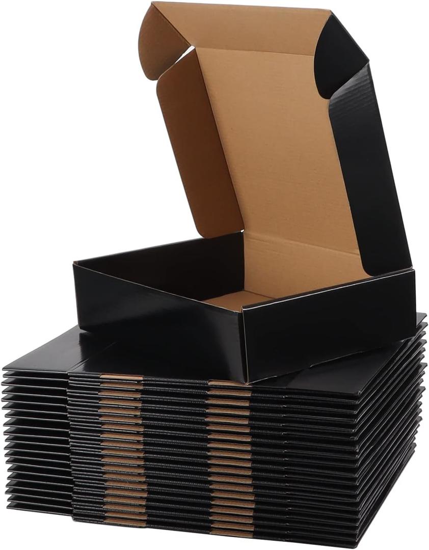 Hoikwo Medium Shipping Boxes for Mailing Shipping Packaging, Corrugated Cardboard Boxes for Packaging Small Business, (Black, 12x9x3-20 Pack)