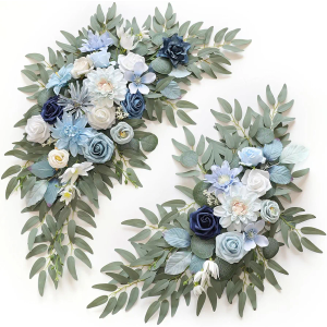 Artificial Wedding Arch Flowers Kit(Pack of 2) for Wedding Arch, Bridal Shower, Ceremony and Reception Backdrop Decoration (Blue Inspiration)