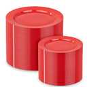 FLOWERCAT 200PCS Red Plastic Plates Disposable Plates for Party - Heavy Duty Plastic Plates - 10" &7" Plate for 100 Guests Parties and Events &July 4th