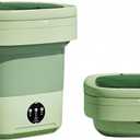 Portable washing machine,Mini Washer,11L upgraded large capacity foldable Washer.Deep cleaning of underwear, baby clothes and other small clothes.Suitable for apartments, dormitories, hotels (Green)