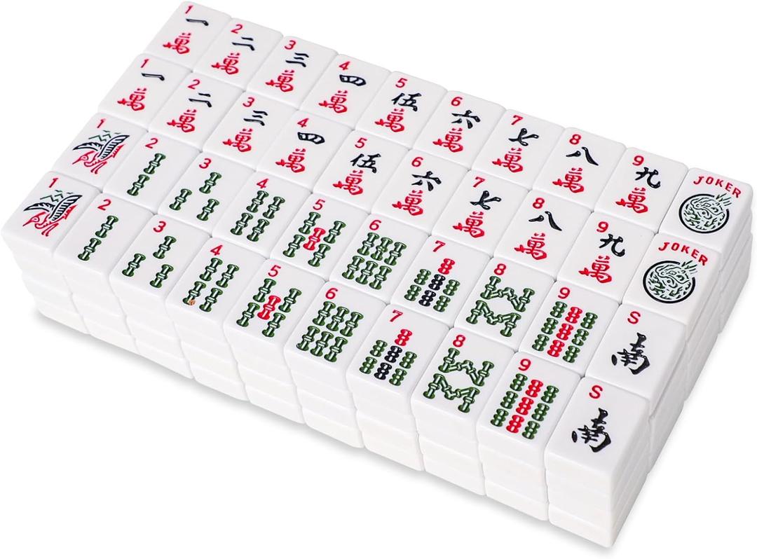 1.2 American Mahjong Tiles, 166 American Mahjong Tiles with White Color (Tiles Only, No Dice and Other Accessories)