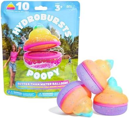 Hydroburst 8-pack Reusable Water Balloons by Relatable, For The Pool, Beach Toys And Outdoor Play Toys, Includes 8 Refillable Balloons With Poopy Faces