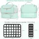 Nail Polish Bag Organizer Case Double Layer Nail Kit Storage Bag Fits 45+ Bottles(15ml/0.5fl.oz) and Nail Supplies Nail Travel Carrying Case for Nail Tech and Nail Lover.