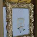 Teenyyou 7 Pcs Vintage Resin Picture Frames Set Antique Gold Mini Photo Frames Small Baroque Oval Rectangle Ornate for Home Display Wedding Favors 4x4, 5x7inch(Palm Leaf Style)