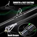 Sougayilang Camo Baitcaster Combo, 2-Piece 30+24Ton Graphite Rod, 8.0:1 Gear Ratio,9+1 Bearings Reel, SuperPolymer Handle,Hook Keeper for Bass, Walleye, Pike, Catfish Fishing (Camo 762-Right Hand)