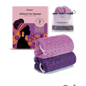 CORATED African Net Sponge Authentic, Shower Loofah Exfoliating Bath Sponge, Body Scrubber for Women and Men Daily Use Body Care, Travel Portable Bath Accessories Spa Gifts