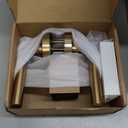Amerdeco 3 Pack Privacy Knurled Champagne Bronze Door Handles Interior with Lock,Heavy Duty Door Lever for Bedroom or Bathroom,Reversible Keyless for Left Right Handed Doors