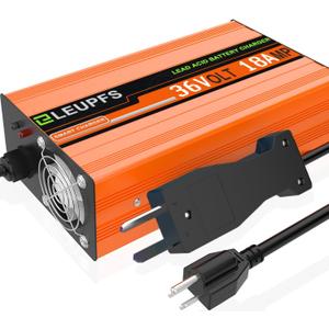 18 Amp 36 Volt Golf Cart Battery Charger, Compatible with EZGO/Club Car/Yamaha Golf Carts, 3-Year Warrnaty, Crowfoot Plug, 4-6H Full Charge with Trickle Charge, Protected Battery