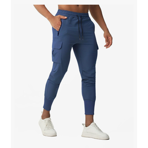 Men's Joggers Sweatpants - Breathable High-Rib Fabric with Zipper Pockets & Drawstring Waist for Running & Training Medium Long