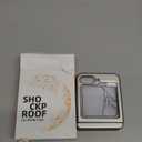 CENMASO for Samsung Galaxy Z Flip 6 Case/Z Flip 7 FE Case with Card Holder [RFID Blocking]& Hinge Protection & Screen Protector, Full-Body Shockproof Phone Case for Z Flip 6/Flip 7 FE-Natural Titanium