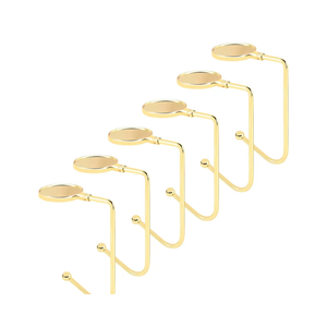 Christmas Stocking Holders for Mantle, Upgrade Non-Slip Christmas Safety Stocking Holder Mantle Hooks Hanger Grip for Party Decoration(Gold-6P