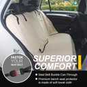 Back Seat Cover for Car Trucks Van SUV,Waterproof Rear Bench Towel Seat Covers for Dogs and Kids,Automotive Backseat Protector (Off-White)