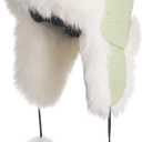 Women Faux Fur Trapper Hat with Pompoms Warm Classic Ear Flaps Fuzzy Bobble Cap Warm Outdoor Ski Snow Cap for Women and Men