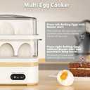 Evoloop Rapid Egg Cooker Electric 12 Eggs Capacity, Soft, Medium, Hard Boiled, Poached, Omelet Maker Egg Poacher & Vegetable Steamer, BPA Free Traywhite