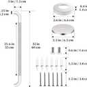 White Grab Bar 32 Inch, Grab Bar for Bathtub and Shower | Anti-Slip Knurled Grip, Stainless Steel, Bathroom Assist Handle Handrail, Handicap Support Bars for Toilet, 1.25" Diameter