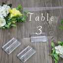 Acrylic Name Card Holder 10 PCS Acrylic Place Card Holder, Clear Acrylic Sign Holder Table Number Holder with Blocks for Sign /Name /Menu /Numbers